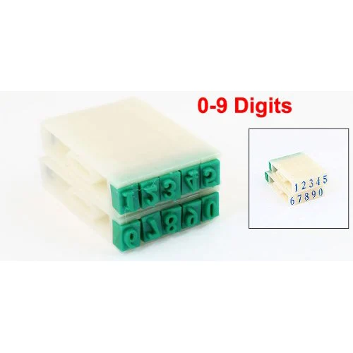 8 мм ширина Off Белый зеленый пластик резина 0-9 цифр съемный штамп с номером