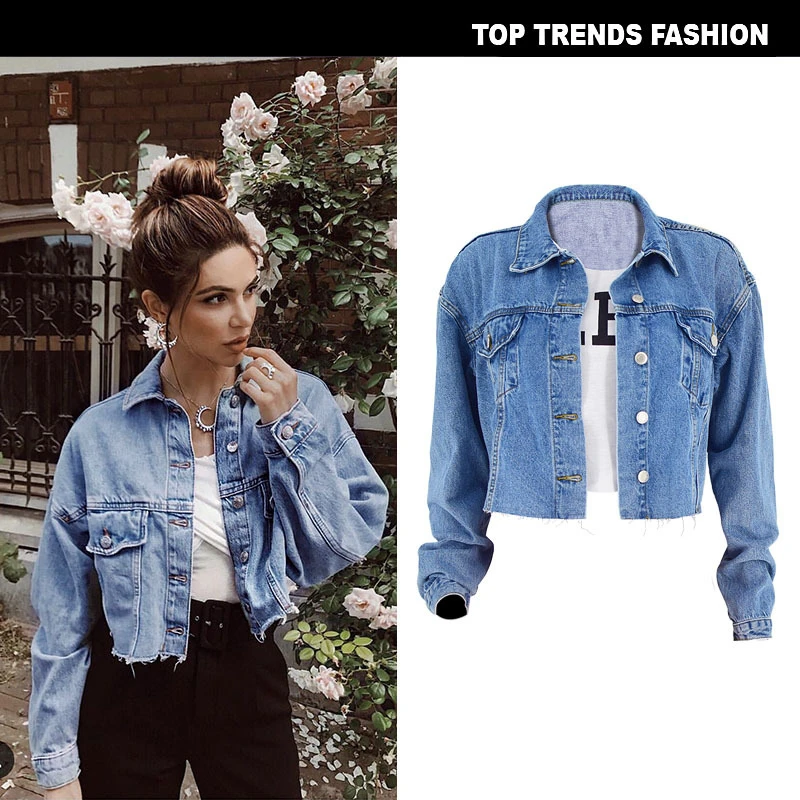 cut off cropped denim jacket