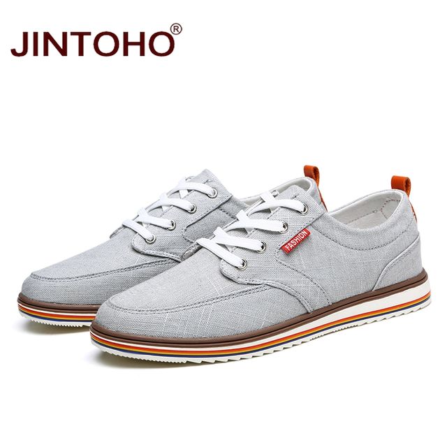JINTOHO Big Size Breathable Mens Shoes Sales Lace Up Canvas Shoes Luxury Brand Men Shoe Designer China Cheap Shoes