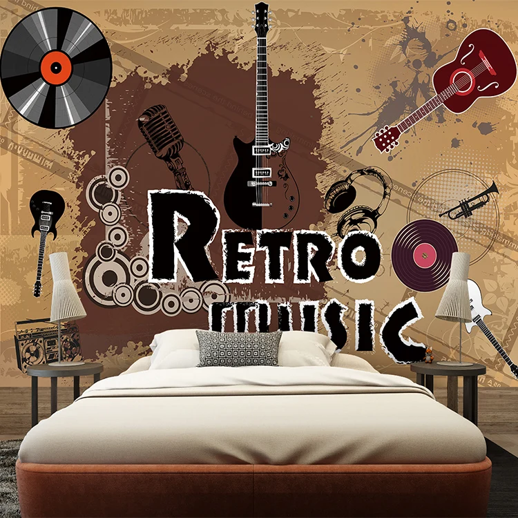 3D photo wallpaper Retro dynamic rock music band mural bar KTV Cafe