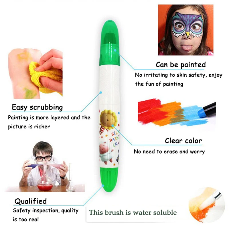 

24 color water-soluble silky oil painting stick children crayons rotation kindergarten educational drawing Supplies