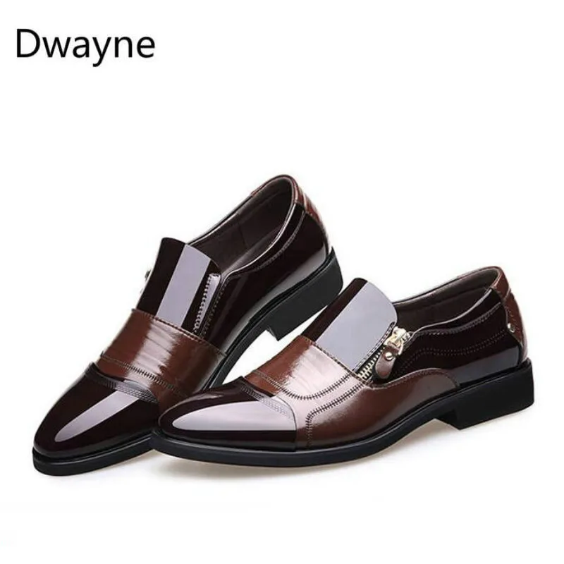Dwayne New Spring Fashion Oxford Business Men Dress Shoes High Quality Soft Casual Breathable Men's Flats Zip Men's Suit Shoes