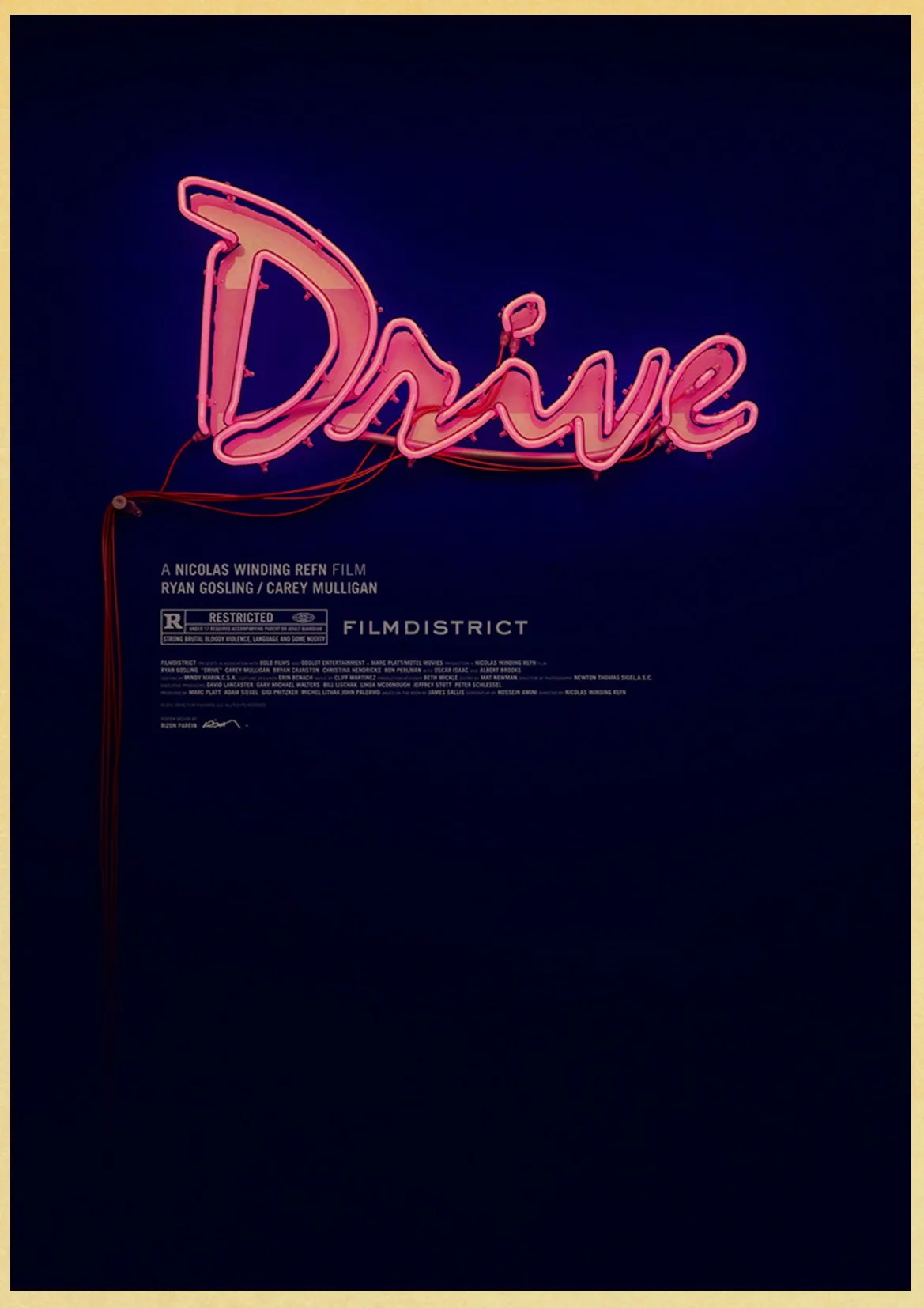 Ryan Gosling Classic Movie Drive Poster Vintage Wall Poster Home Room Study Wall Decor Kraft Paper Wall Pictire/Painting 