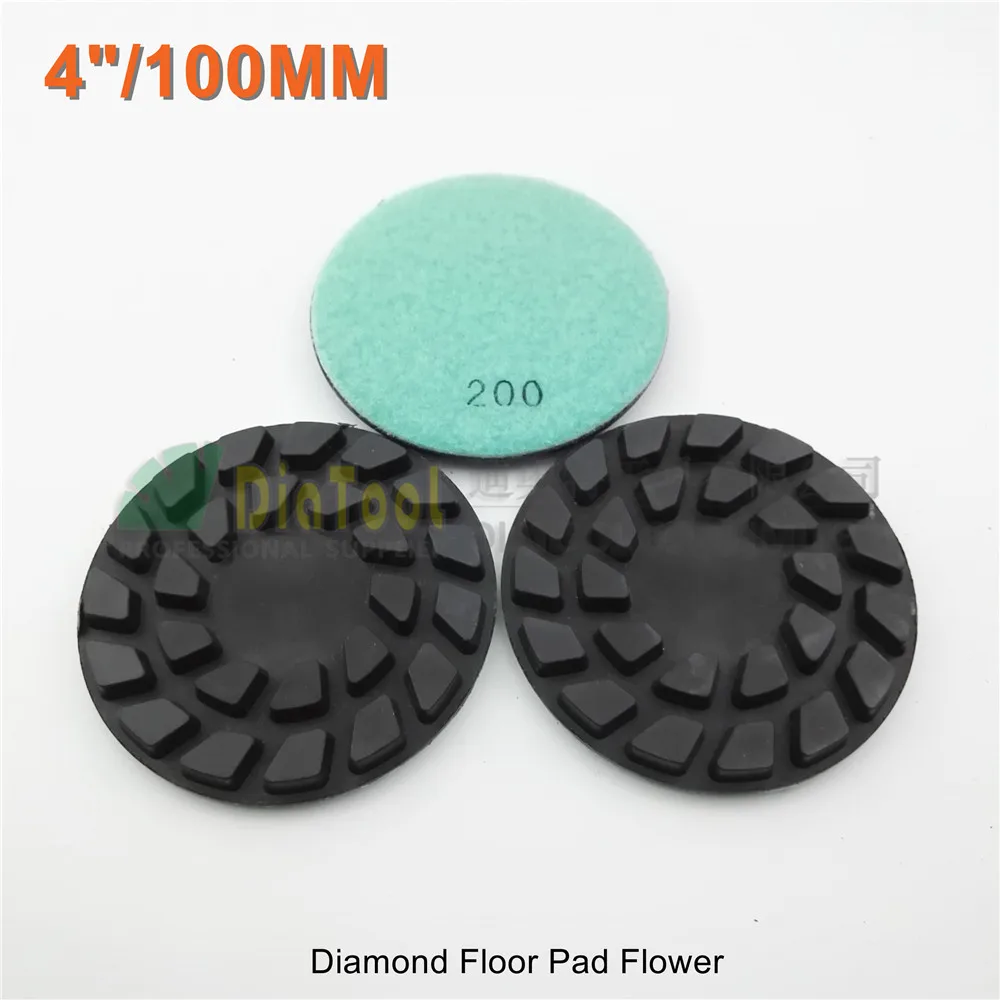 

SHDIATOOL 3pcs 100mm #200 diamond floor sanding disc Flower 4" Resin bond diamond floor renew polishing pads