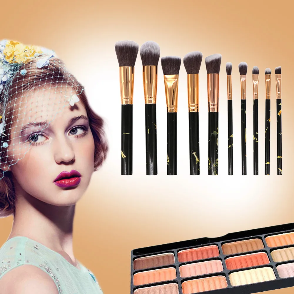 

10Pcs Professional Makeup Brush Kit Gradient Makeup Brush Set Eye Shadow Brush Cosmetics Blending Brush Tool L58
