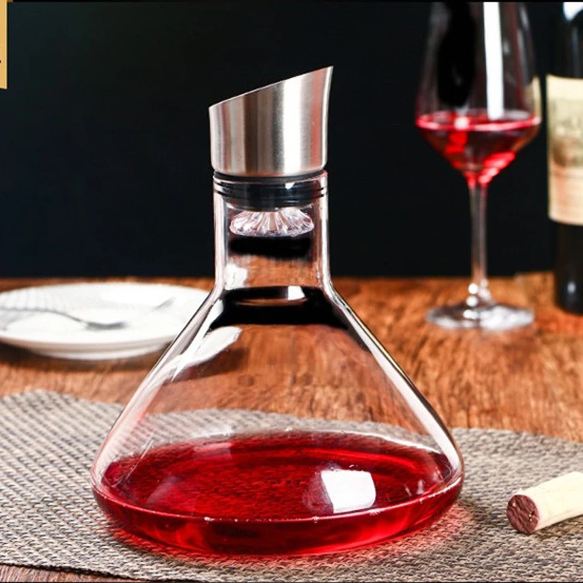 1500mlHOUSEEYOU Handmade Rapid Red Wine Decanter Crystal Glass