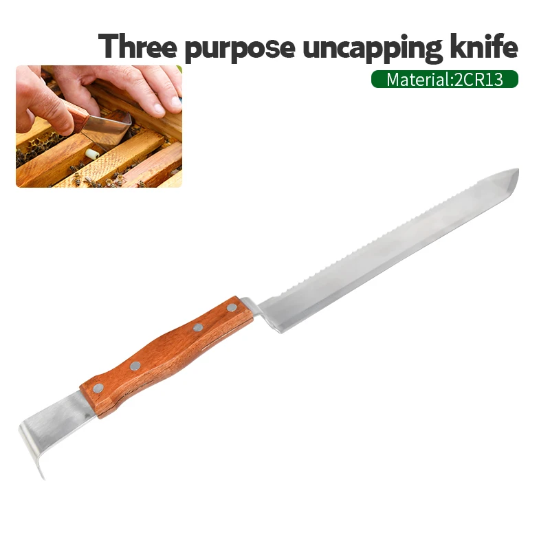 

Brand Stainless Steel Three Purpose Uncapping Knife Beekeeping Tool Suitable for Beekeeping Tool Honey Honeycomb Scraper