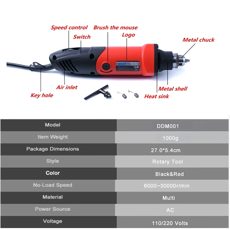 BDCAT 110 В/220 В 400 Вт мини-шлифовальная машина для гравировки с переменной скоростью вращающиеся инструменты Dremel шлифовальные электроинструменты с 206 шт. аксессуары