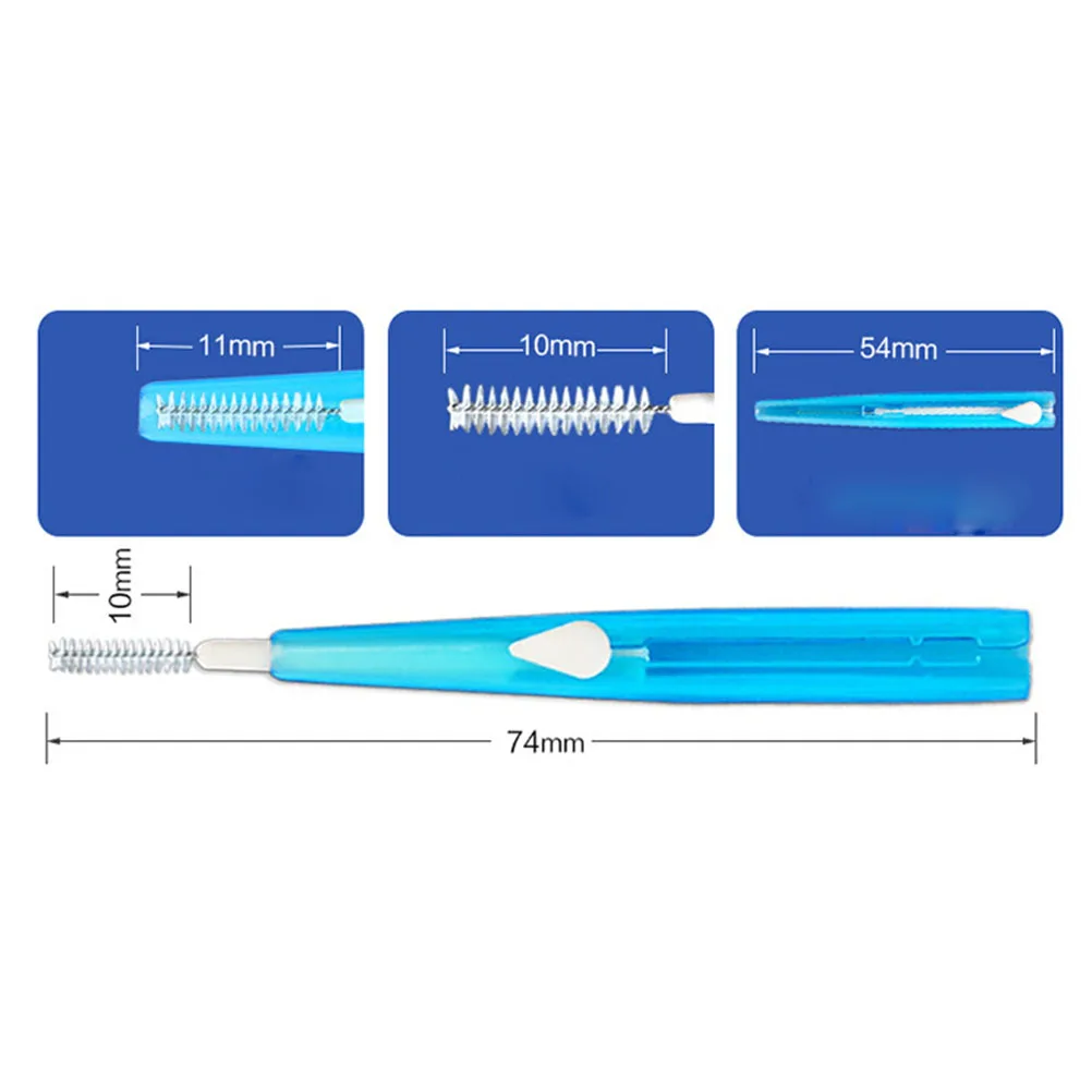10 шт. 0,7 0,8 1,0 1,2 мм нажимная межзубная щетка ортодонтические зубные чистящие щетки для взрослых десен зубочистка массаж