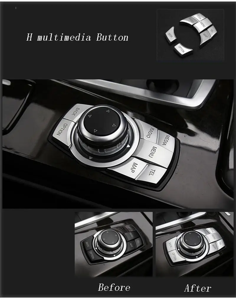 Автомобильный Стайлинг интерьера кнопка наклейка Накладка для BMW 5 серии F10 F18 авто аксессуары запуск двигателя Предупреждение ющий светильник/ручной тормоз H - Название цвета: Silver H