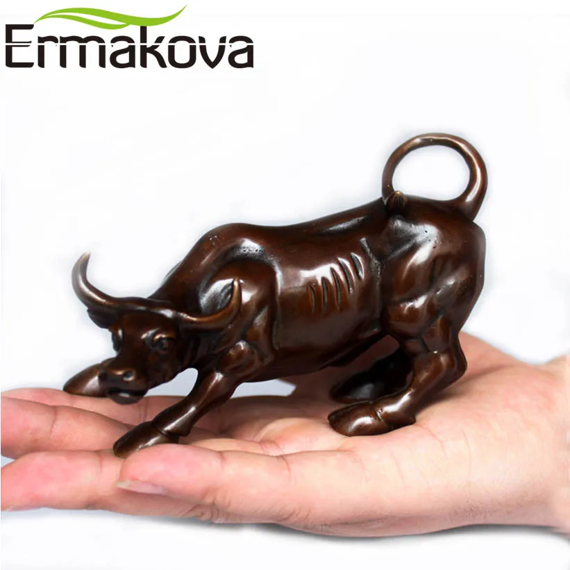 ERMAKOVA фигурка быка из латуни настенная уличная Статуэтка зарядка стоковый рынок