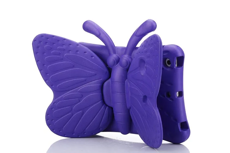 3D EVA противоударный моющийся чехол для iPad air/air2 Pro 9,7 Дети Бабочка Стенд чехол для планшета Полный корпус дети милые - Цвет: Purple