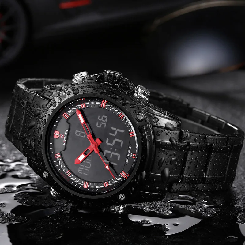 Top Luxury Brand Men Military Sports Watches Men's Quartz LED Hour Analog Clock Male Full Steel Wri