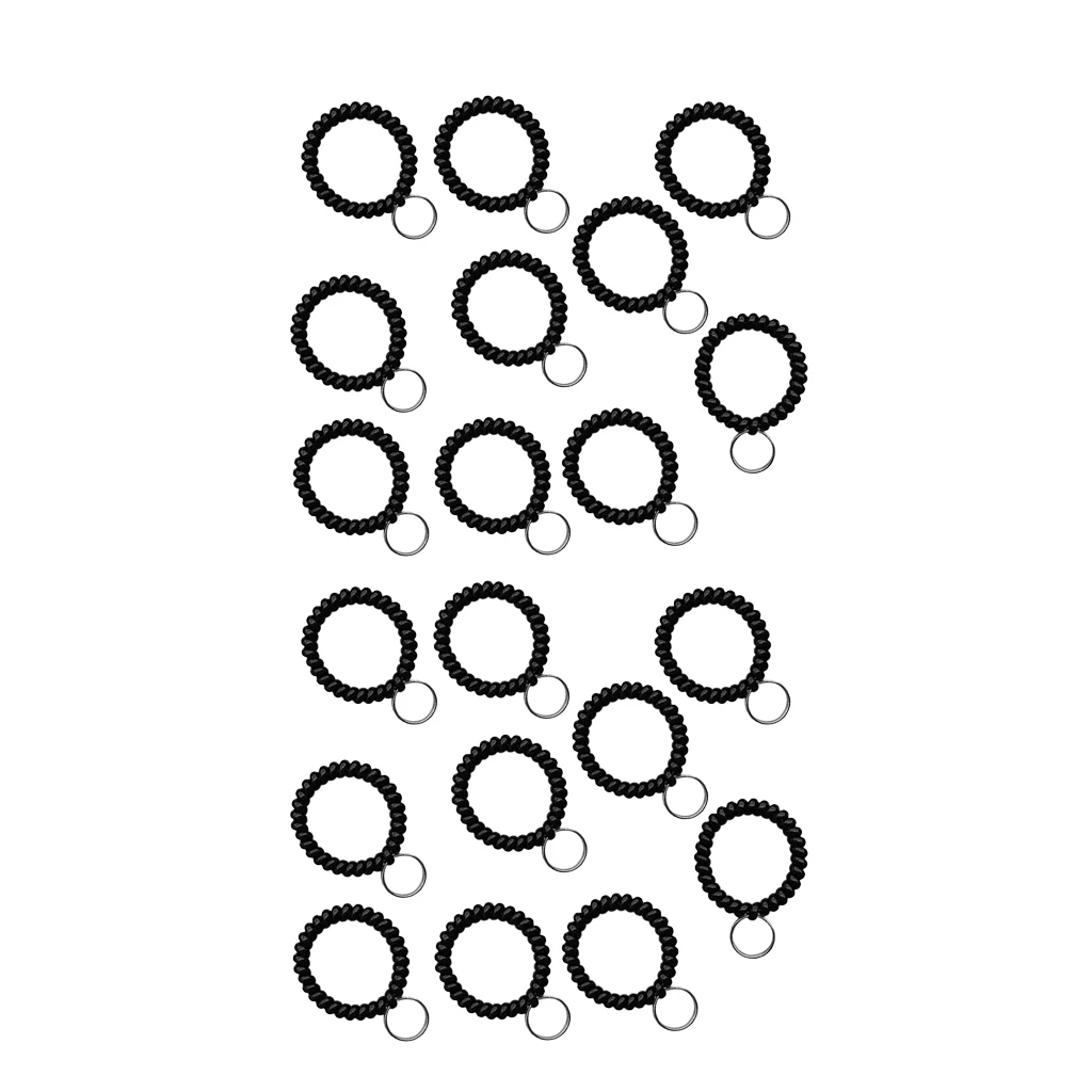 

MagiDeal 20x Stretchable Spiral Wrist Coil Keychains Fitness Running Outdoor Sports Spiral Wrist Coil Keychains