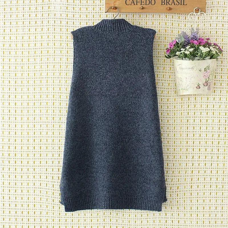 Повседневный женский свитер с V образным вырезом однотонные вязаные жилеты без