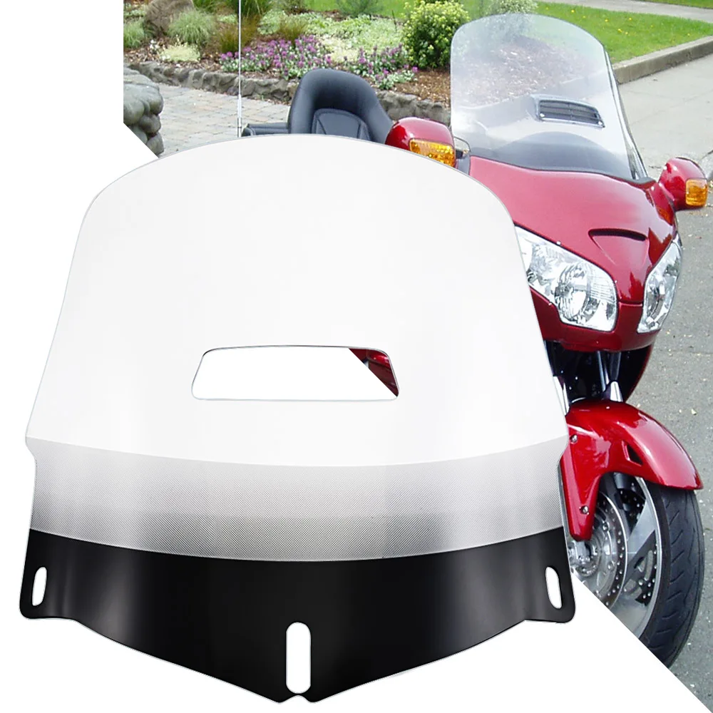 

Motorcycle Windshield Clear Gradient Fairing Wind Deflector Windscreen Air Vent Kit For 01-17 Honda Goldwing GL1800