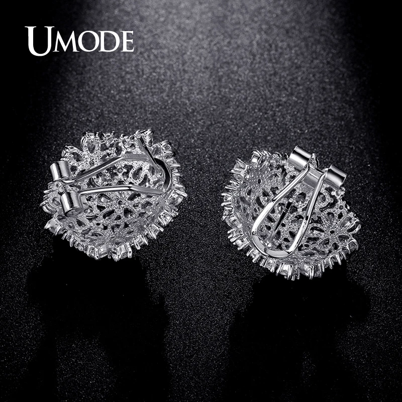 UMODE 4.5mmX3mm Pear Cut Cluster Cubic Zirconia French Clip Stud Earrings Jewelry for Women Fashion Wedding Brincos Gift UE0188B