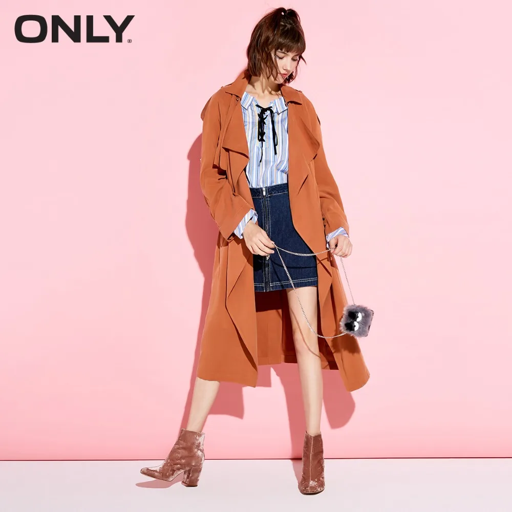 ONLY Shoulder straps placket long wind coat 117336515in Trench from