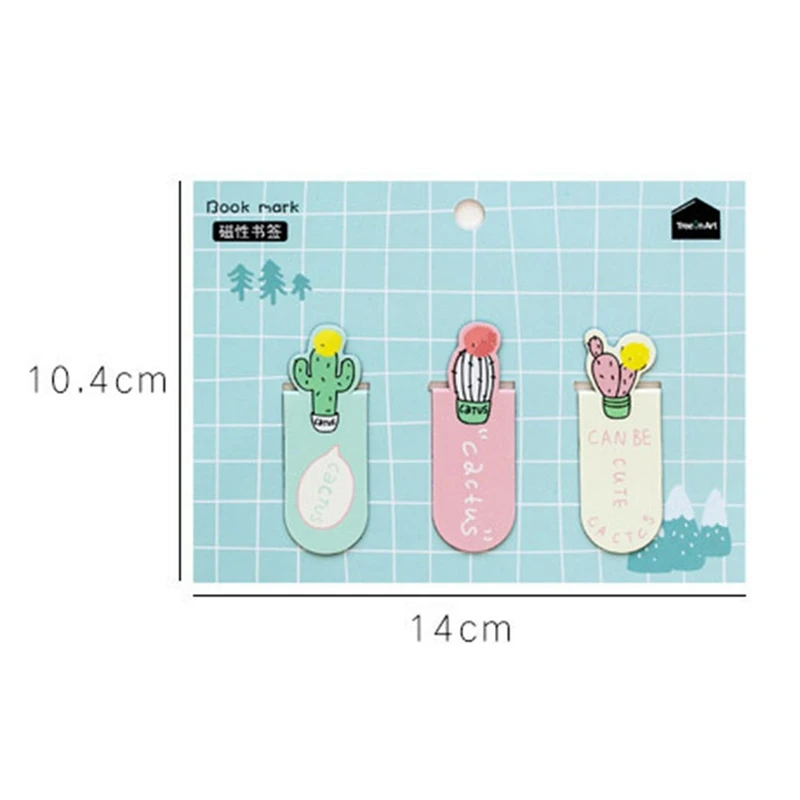 3 шт./лот кактус секрет Закладка-магнит скрепки школьные канцелярские принадлежности Escolar Papelaria подарок канцелярские случайный стиль