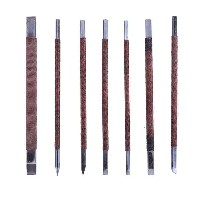 New 7pcs Manganese Steel Engraving Cutter Carving Stone Seal Cutting
