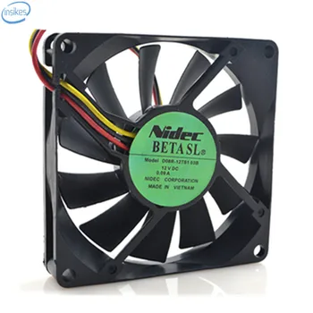 

D08R-12TS103B Ultra Quiet Cooling Fan DC 12V 0.09A 8015 8cm 80*80*15mm 3 Wires