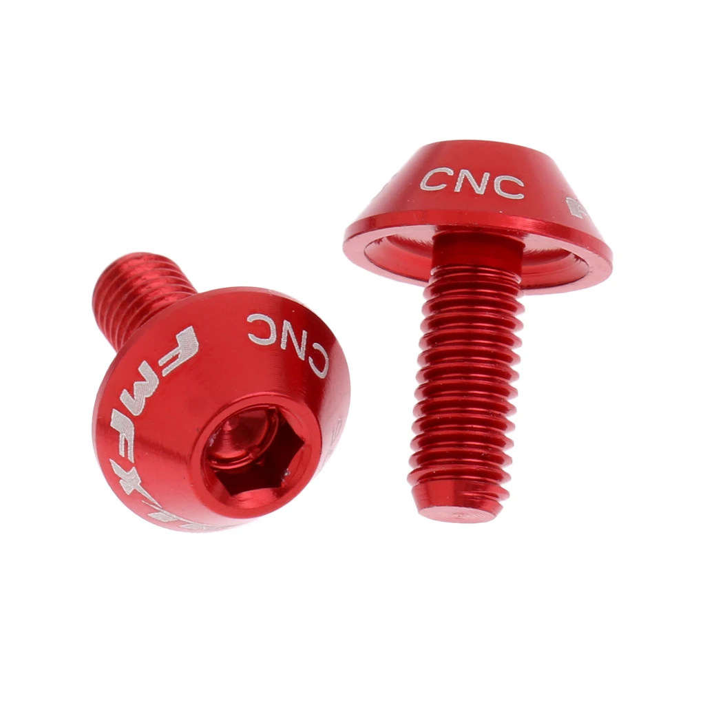CNC Anodize Bike Water Bottle Cage Aluminium Alloy M5 x 12mm Hexagon Head Bolts Red