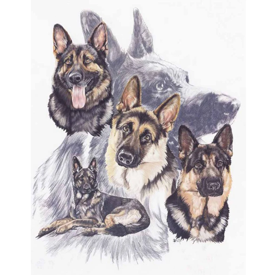 

DIY 5D Diamond Painting Animal German Shepherd Dog Diamond Embroidery Full Square/round Rhinestones Mosaic Handicraft Art YG549
