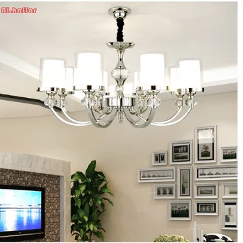 Modern Chrome metal Crystal Led Chandeliers Lighting Led Pendant Chandelier Lighting Fixture LED Lamp For Foyer living room duplex building stair crystal chandelier spiral villa foyer led chandeliers light lighting free shipping