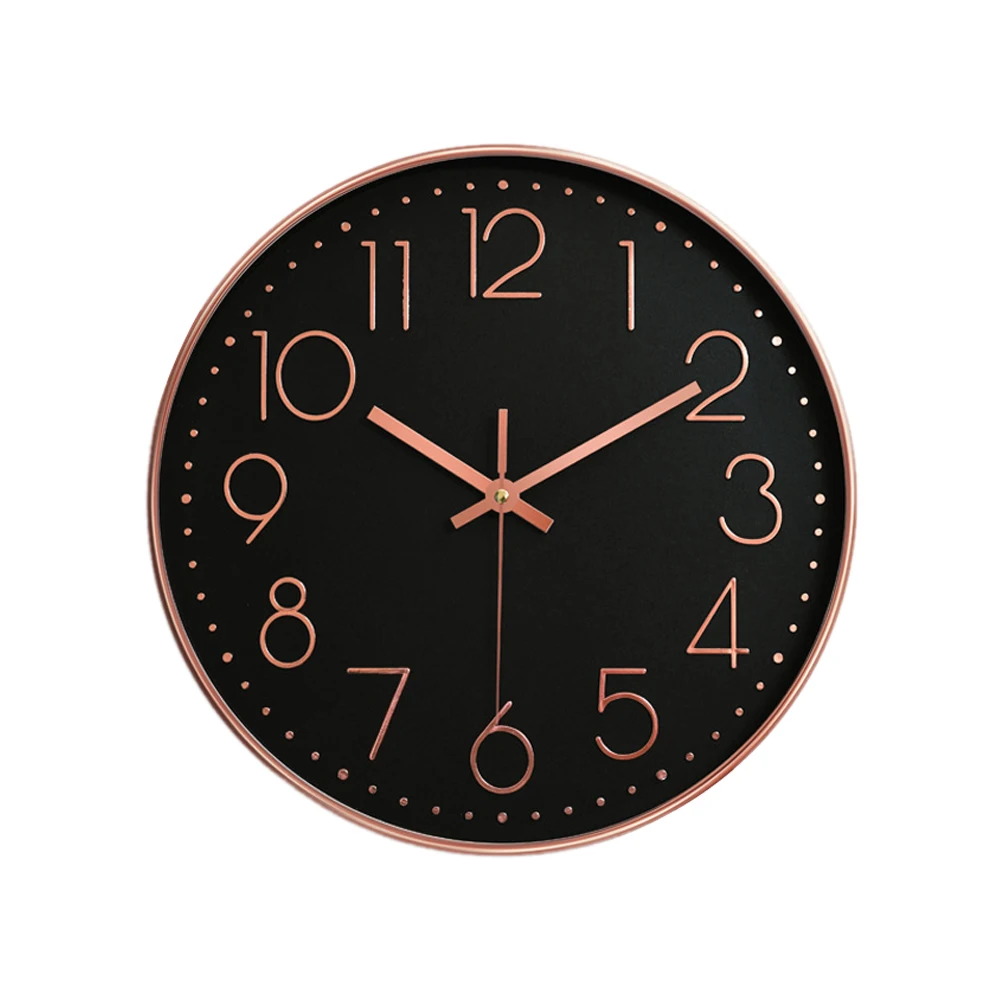 Розовое золото цифровые часы кварцевые бесшумные для украшения дома Прямая поставка - Цвет: Black