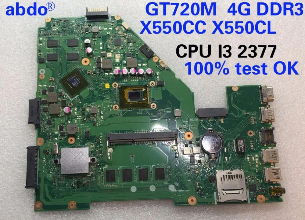 

Abdo ASUS X550CC X550C X550V Y581C X550CL X550CA X552C R510C laptop motherboard CPU i3 2377u DDR3 GT720M 4G 100% Test OK