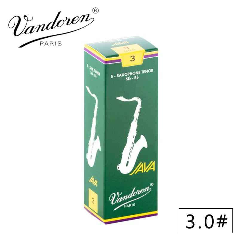 Франция Vandoren JAVA саксофон Tenor Sib Bb сила тростника 2,5#, 3# серый зеленый коробка из 5 [ ] - Цвет: 3