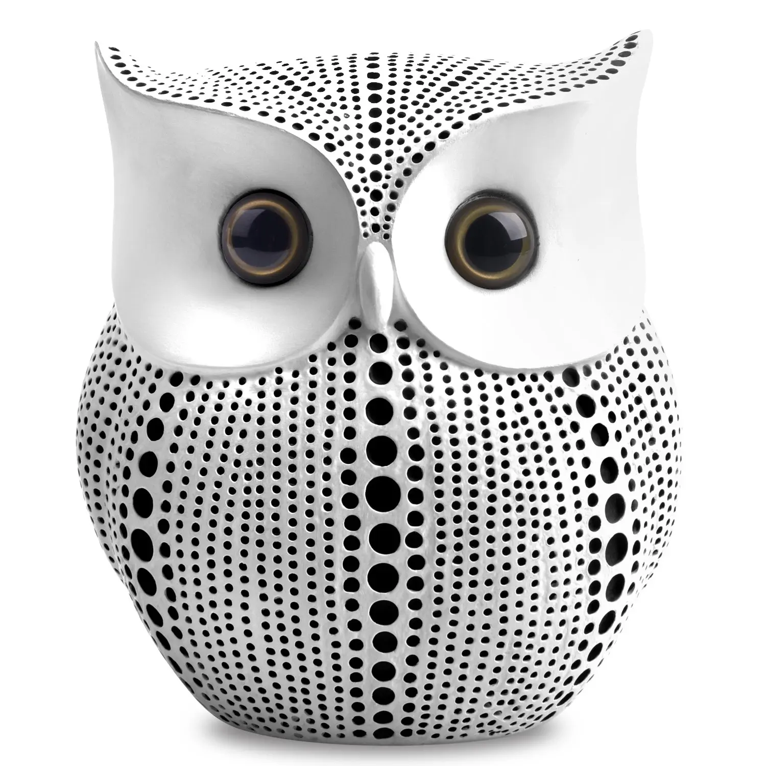 

RASABOX - Crafted Owl Statue Small Animal Figurines for Home Decor BFF for Owl Bird Lovers Living Room Bedroom Office Decoration