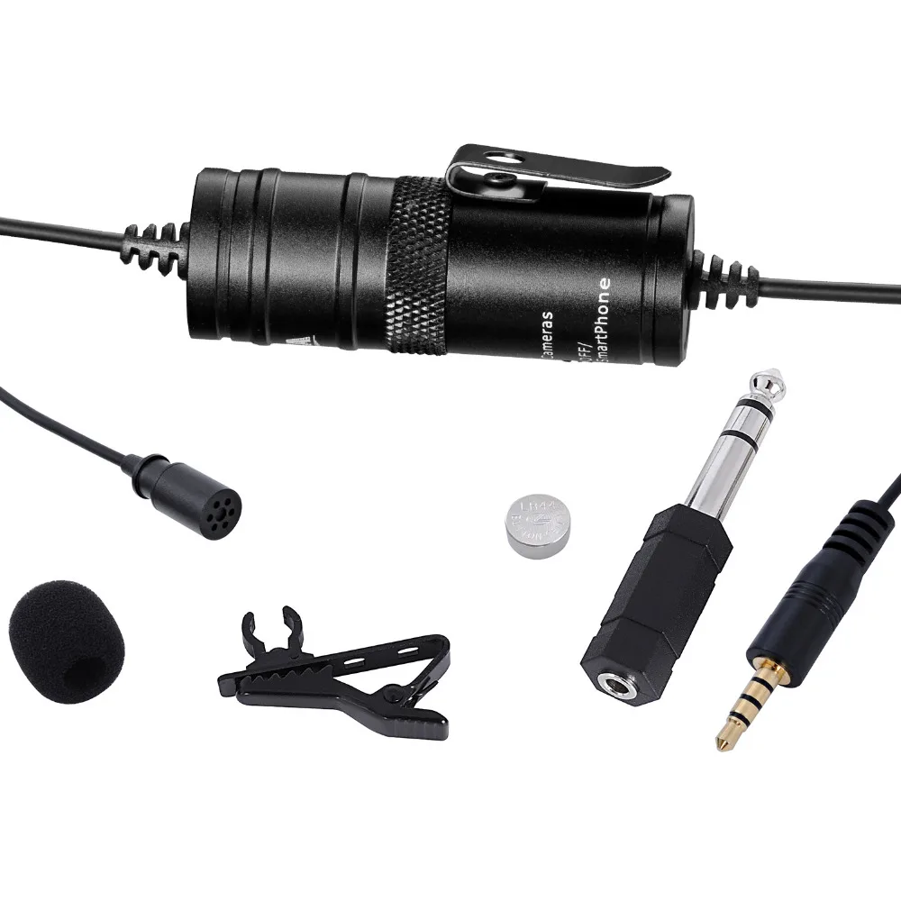 BOYA-BY-M1-Omnidirectional-Camera-Lavalier-Condenser-Microphone-Mic-for-Canon-Nikon-Sony-DSLR-Cameras-and-4
