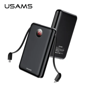 

10000mAh Power Bank for iPhone Samsung, USAMS External Battery Poverbank LED display Power banks fast charging mini pover bank