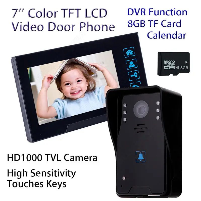 Free shipping 7 LCD TFT Video font b Door b font Phone Doorbell Intercom Monitor IR