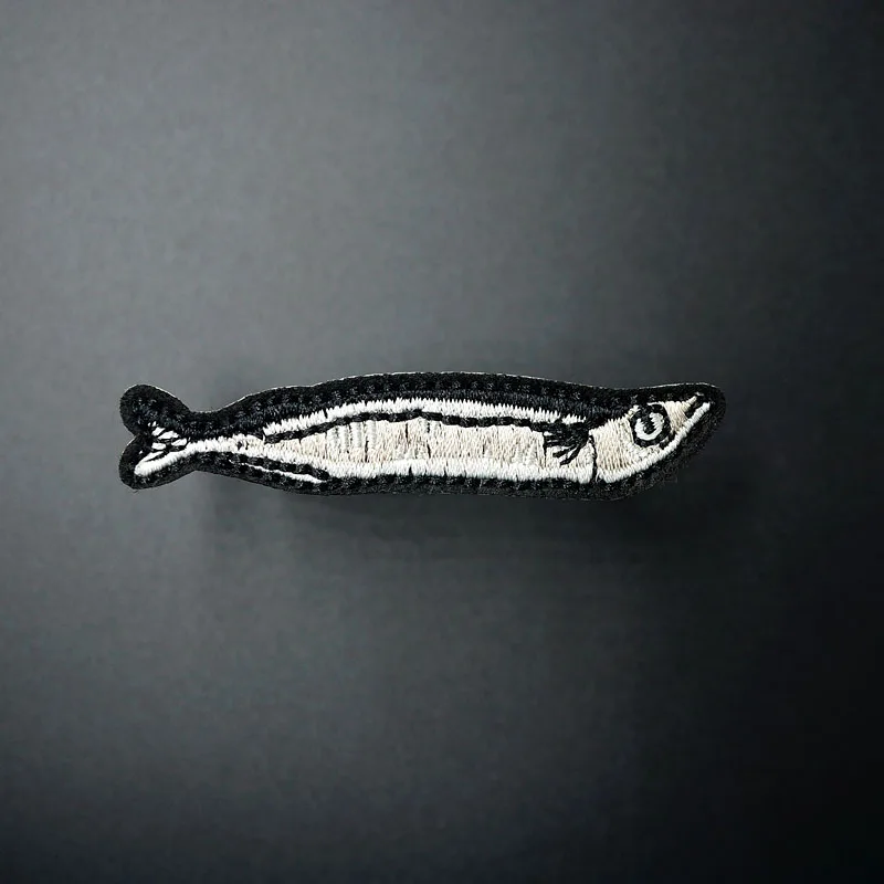 

Fish Size:1.4x6.6cm Patch for Clothing Iron on Embroidered Sewing Applique Cute Sew On Fabric Badge DIY Apparel Accessories