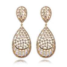 Длинные висячие серьги медный материал с белым CZ Роскошные серьги лучший друг подарок модные ювелирные изделия