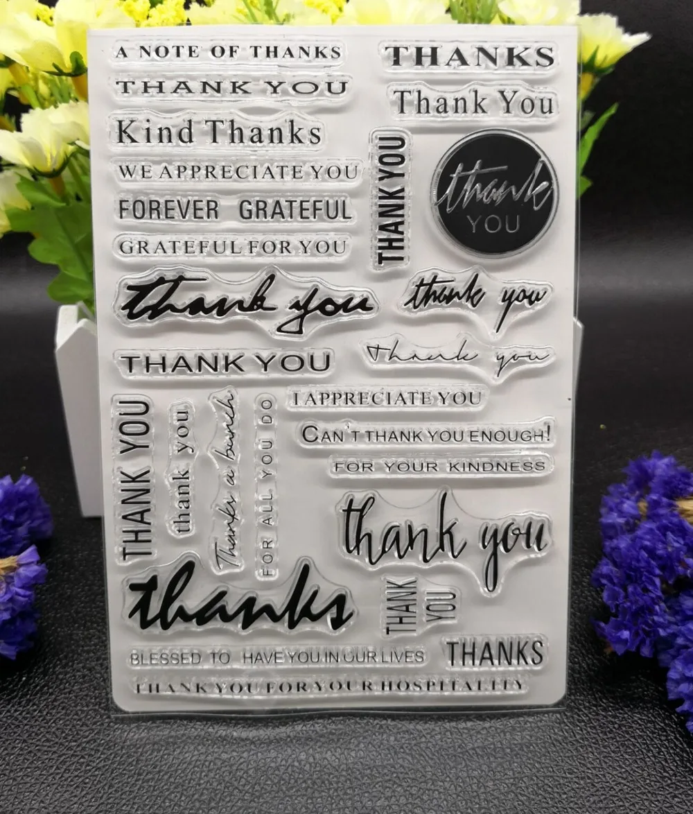 

Thank you Clear Silicone Rubber Stamp for DIY scrapbooking/photo album Decorative craft A85