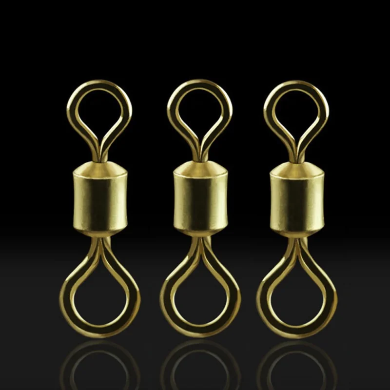 

100Pcs/Set Ball Bearing Stainless Steel Connector Swivels Fishing Fish Rolling Swivels Rig Sea Carp Fishing Tools