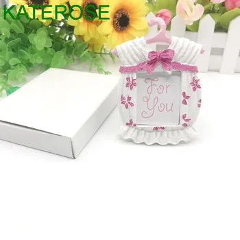 

50PCS Cute Baby Themed Pink Dress Photo Frame Baby Girl Shower Favors Picture Frame Favors Birthday Party Giveaways Gift
