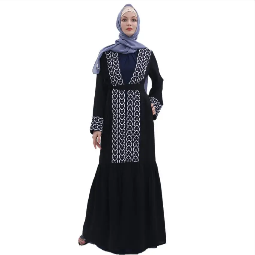 Wholesale Dubai Fashion Cardigan Muslim Appliques Open Robe Abaya