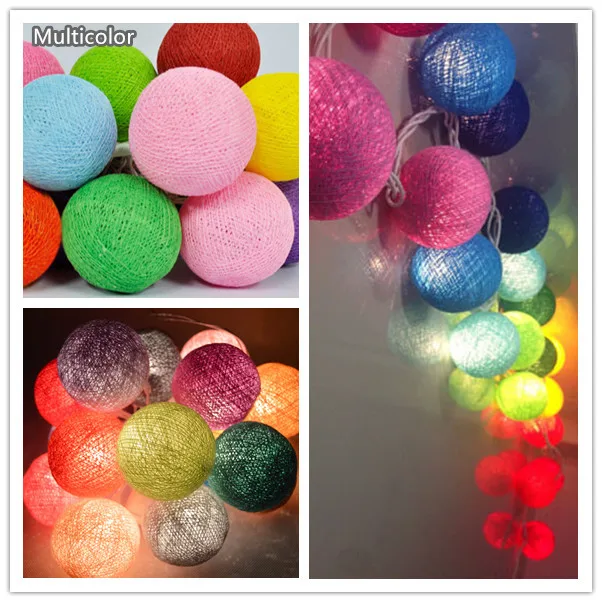 20 шариков/шт винтажный/сладкий пастельный тон/чистый белый хлопковый шар, гирлянды, вечерние, для дома, патио, свадьбы, романтический декор - Цвет: Multicolor