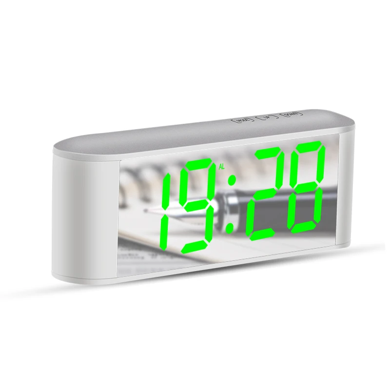 

Table Desk Digital Clock Big LED Temperature Display Snooze New Home LED Electronic Mirror Clocks with Thermometer Creactive