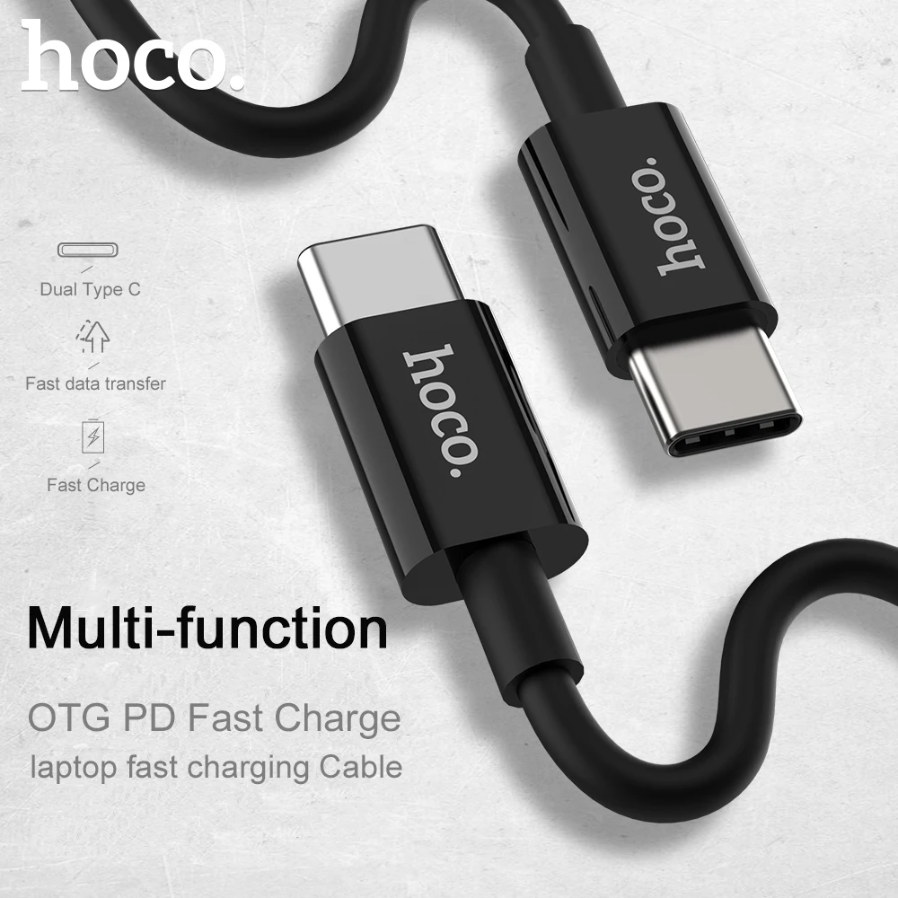 

HOCO usb c to usb-c cable 3A PD Fast charging Type c to Type-c Male For Samsung S9 S8 Macbook Data Sync usbc Charger OTG Cable