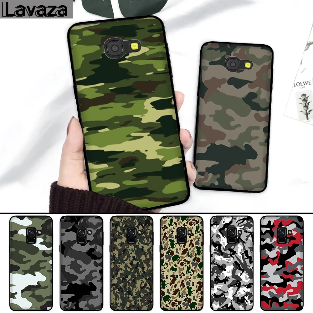 Силиконовый камуфляжный чехол Lavaza в стиле милитари для Samsung A3 A5 2016 2017 A6 Plus A7 A8 A9 A10