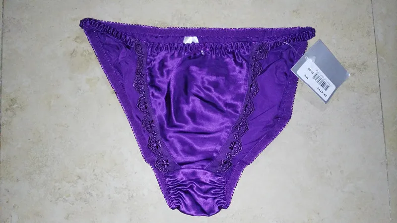 Модное женское сексуальное бикини из чистого шелка, шелк, тригонометрические трусики - Цвет: purple