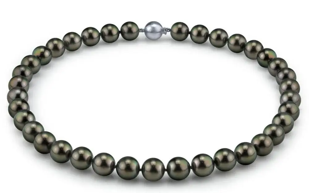 

Free Shipping 18"9-10mm Natural Tahitian genuine black pearl necklace perfect 0817nr (09.08)