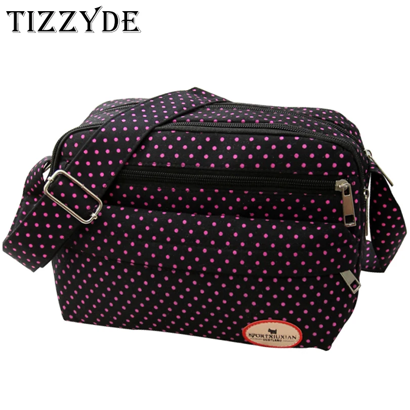 

2018 Fashion Korean nylon canvas women messenger bag Female casual Polka Dot canvas shoulder diagonal small bag DYC189