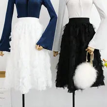 Весна и лето новые женские плиссированные юбки с кисточками Женские винтажные однотонные юбки с высокой талией