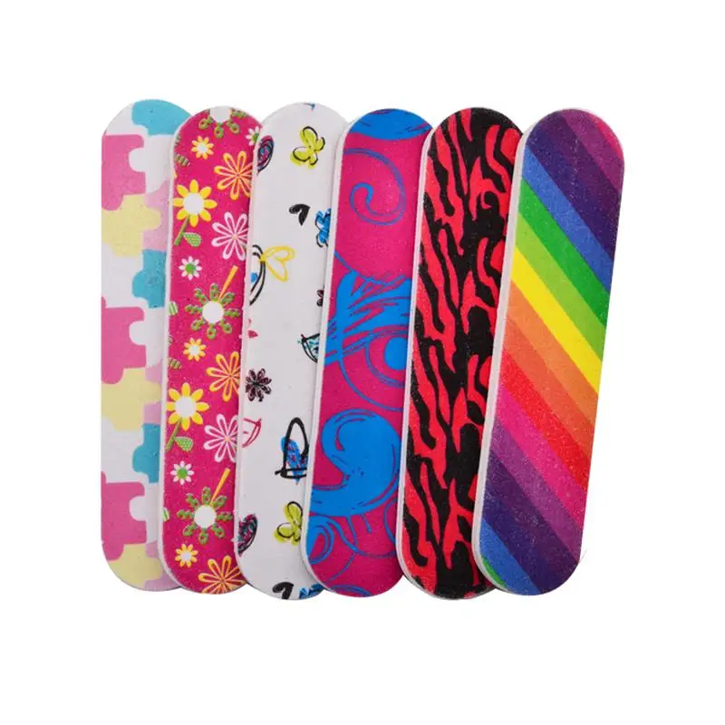 

Portable Colorful Sanding Nail File Printed Double Sided Nail Art Sanding File Buffer Grits Manicure tools